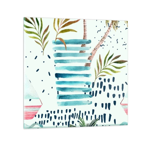 Glass picture - Holidays under the Palms - 50x50 cm