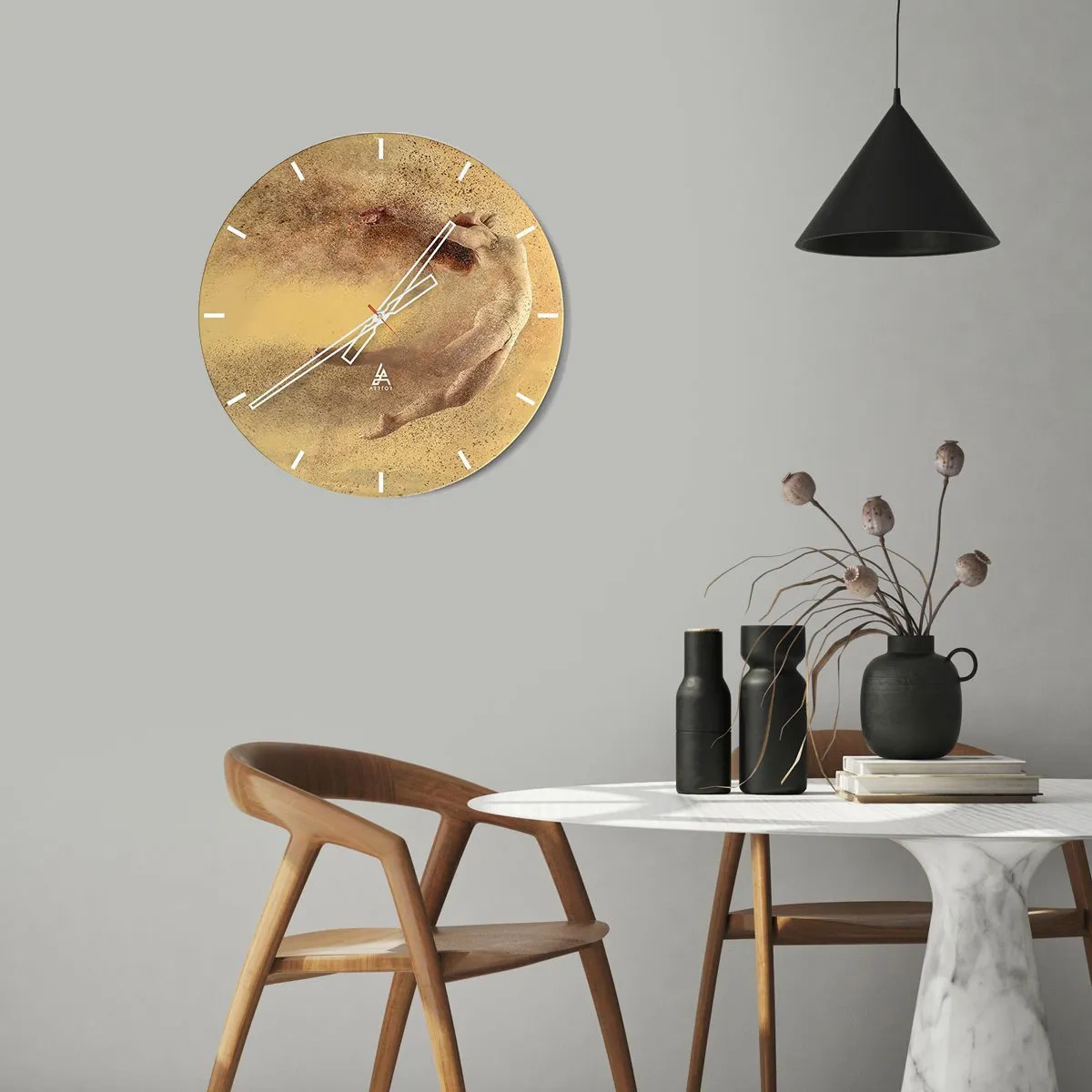 Wall clock - Clock on glass - In Dancing Exaltation - 40x40 cm