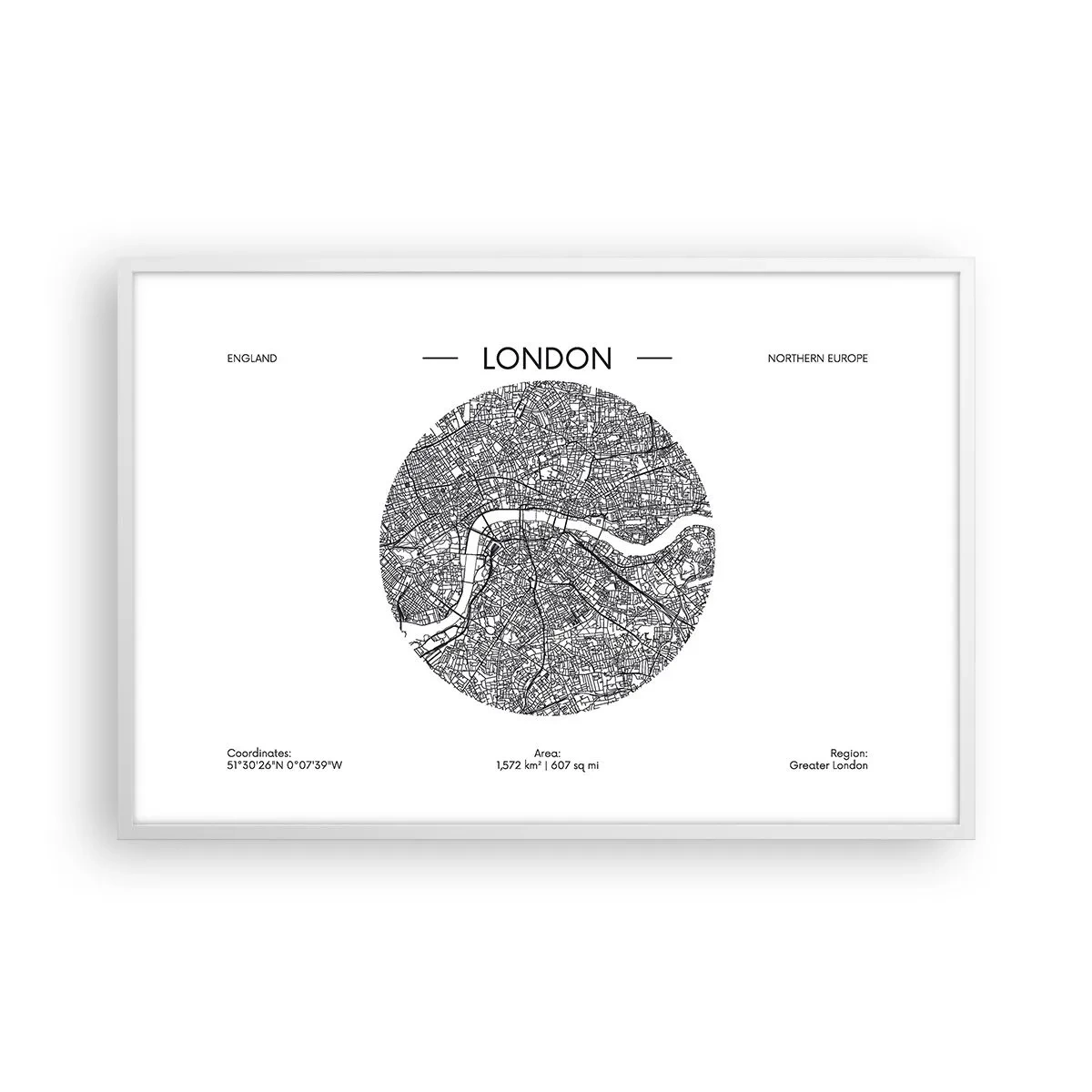 Poster in white frmae - Anatomy of London - 91x61 cm