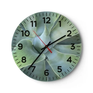 Wall clock - Clock on glass - Birth of Green - 40x40 cm