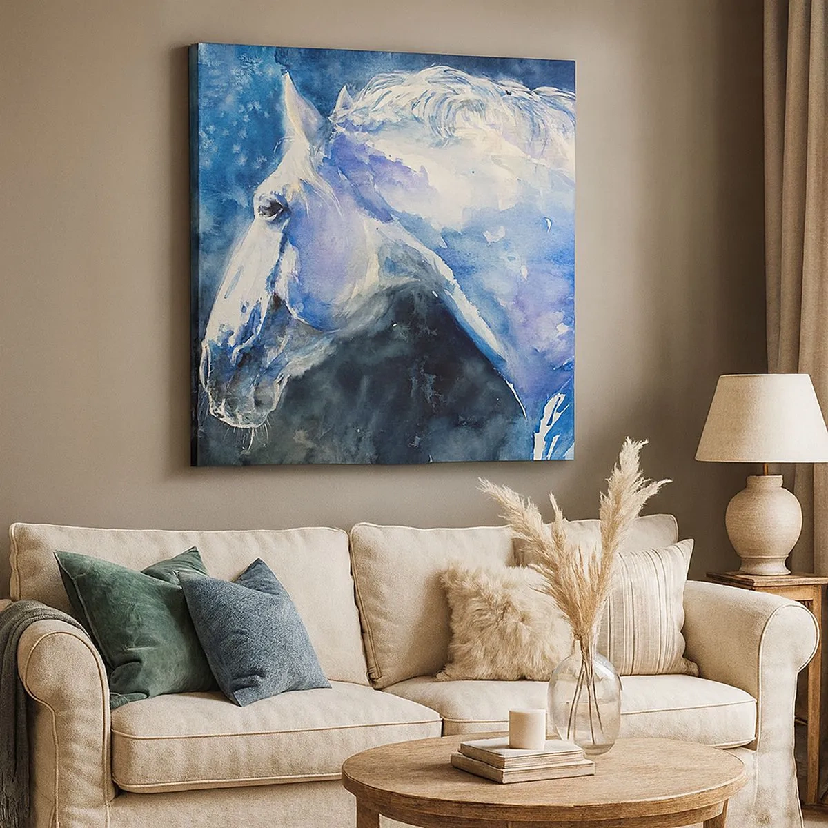 Canvas picture - Portrait in Blue Light - 30x30 cm