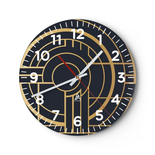 Wall clock - Clock on glass - Tour of Things - 40x40 cm