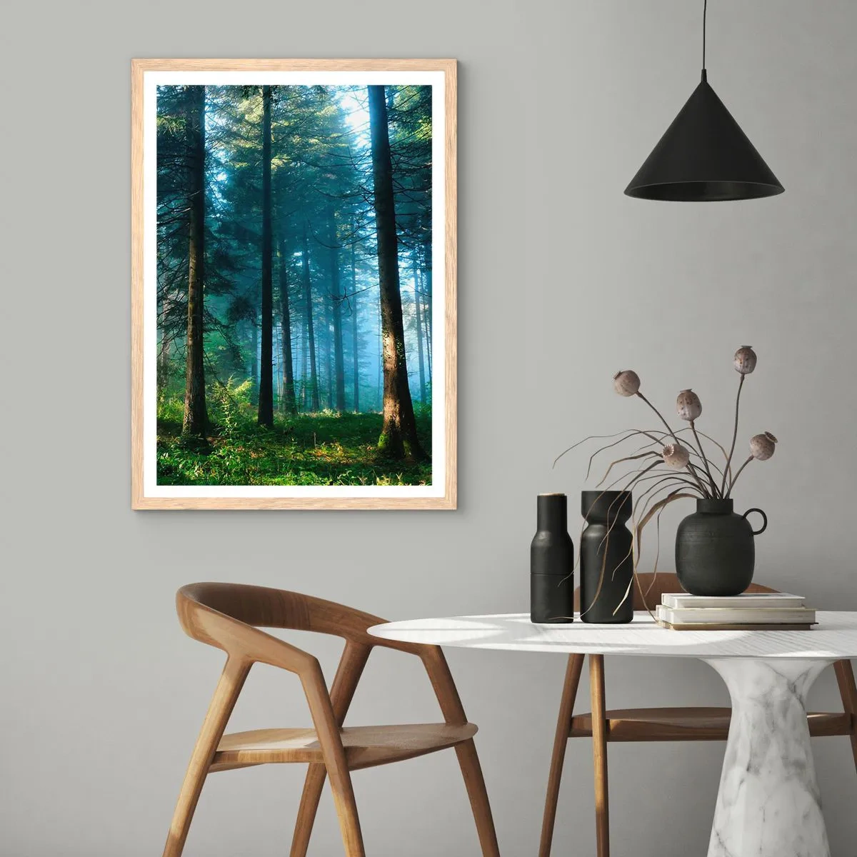 Poster in light oak frame - Radiant at Dawn - 70x100 cm