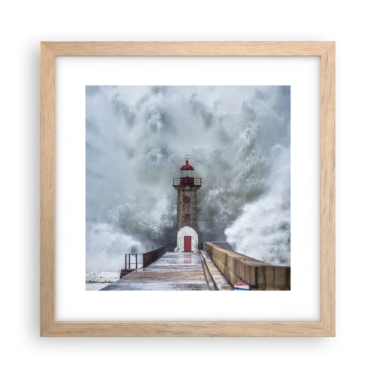Poster in light oak frame - Roar of Waters, Whirr of the Wind - 30x30 cm