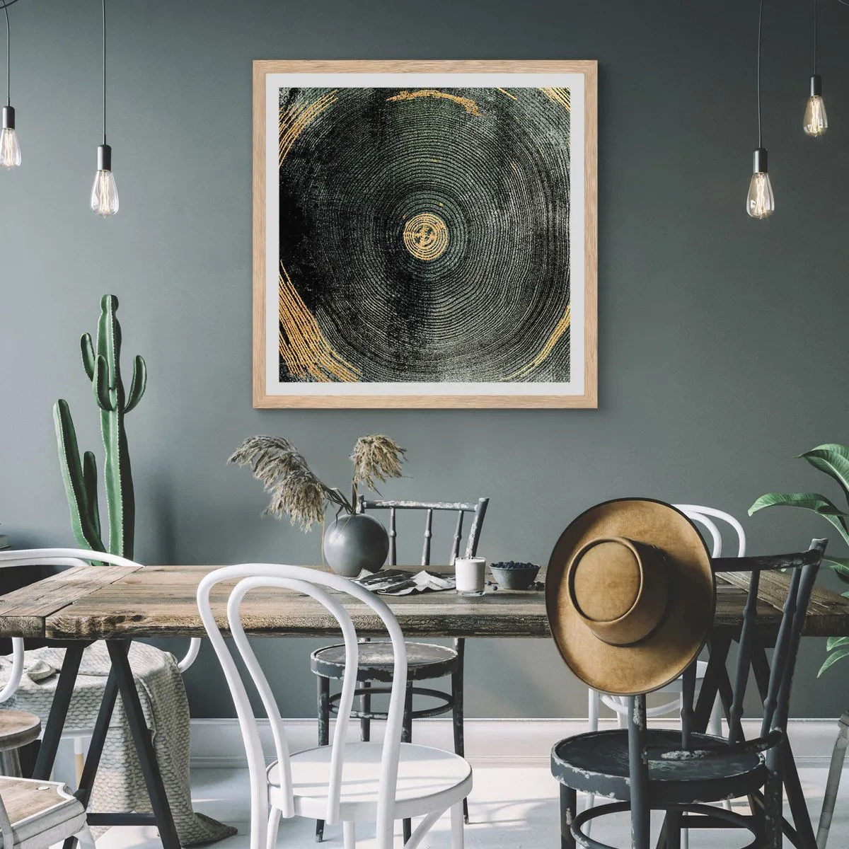 Poster in light oak frame - Change and Persistance - 60x60 cm