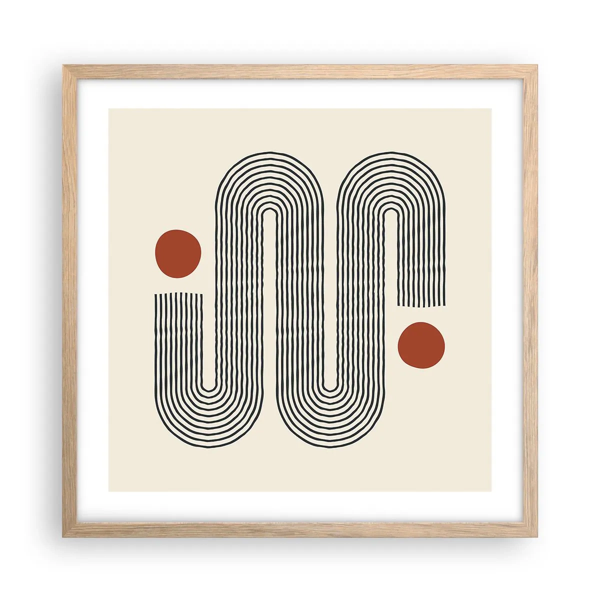 Poster in light oak frame - From Beginning till the End - 50x50 cm