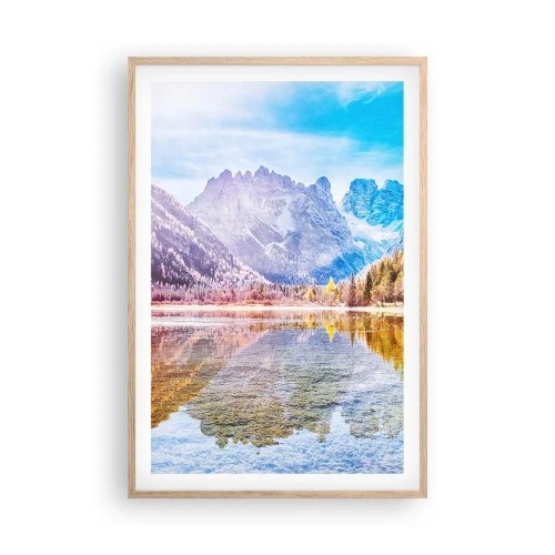 Poster in light oak frame - It's Autumn in the Mountains - 61x91 cm