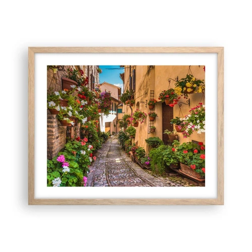 Poster in light oak frame - Italian Back Street - 50x40 cm