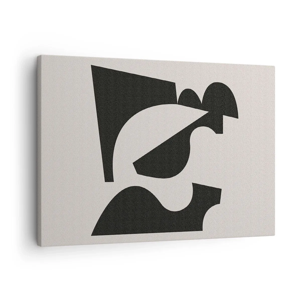 Canvas picture - Abstract geometric composition in black and white - 70x50cm - For Self-construction - Modern wall decoration for the living room and bedroom ARTTOR