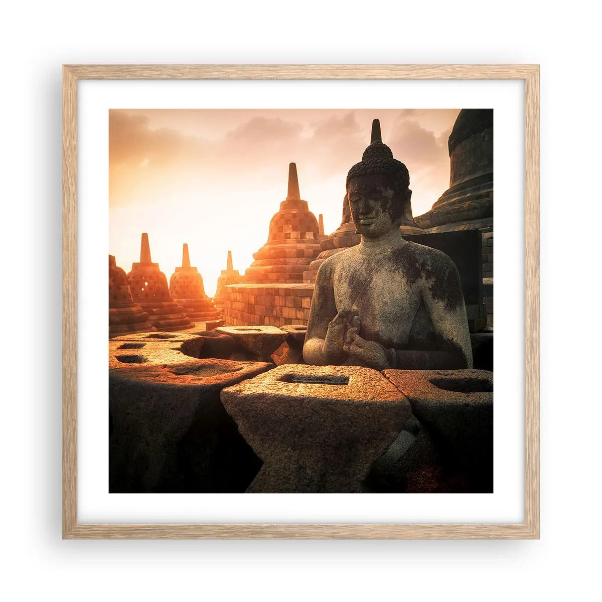 Poster in light oak frame - Weather of Great Wisdom - 50x50 cm