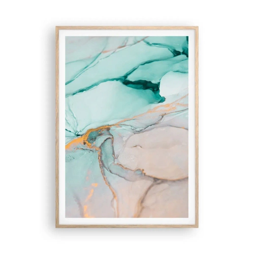 Poster in light oak frame - Dance of Shapes and Colours - 70x100 cm