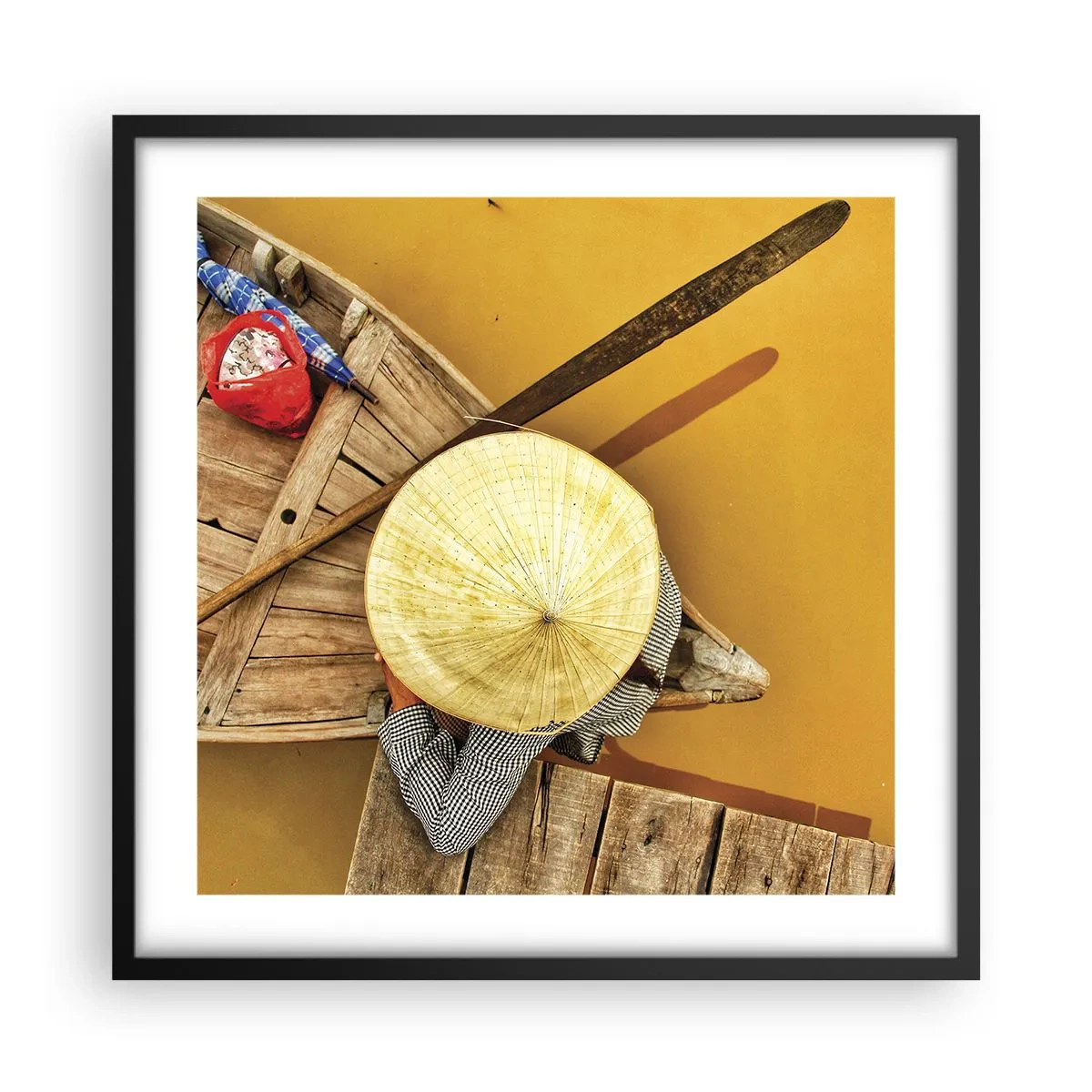 Poster in black frame - Life on a Yellow River - 50x50 cm