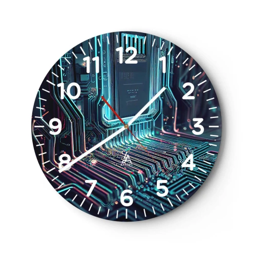 Wall clock - Clock on glass - I Was Just Thinking… - 40x40 cm