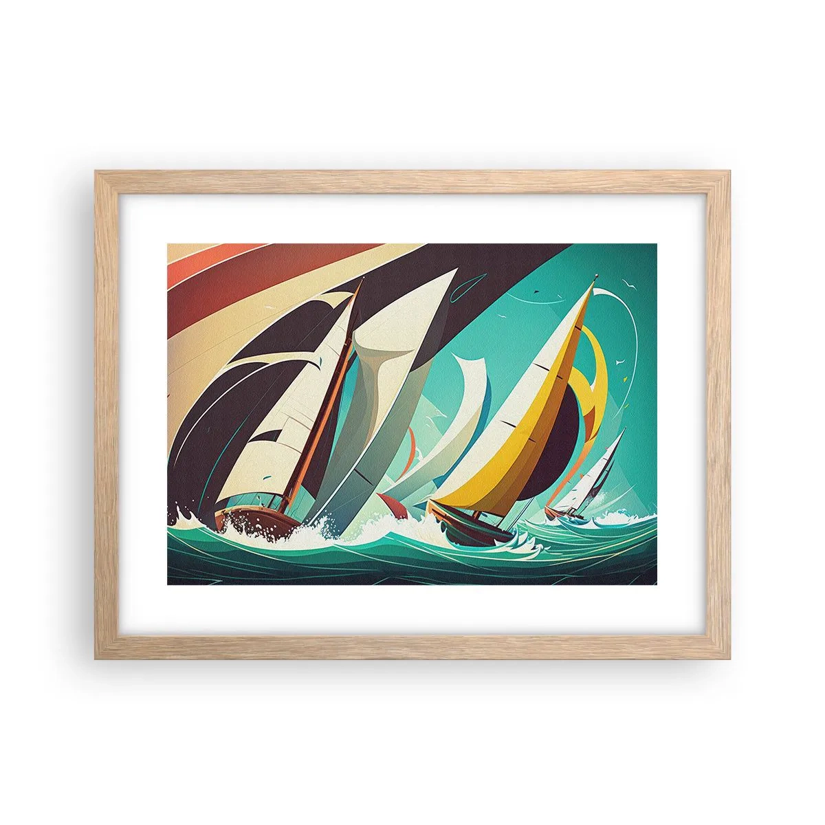 Poster in light oak frame - Standing Up to Elements - 40x30 cm
