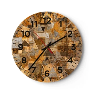Wall clock - Clock on glass - World Caught in One Form - 30x30 cm