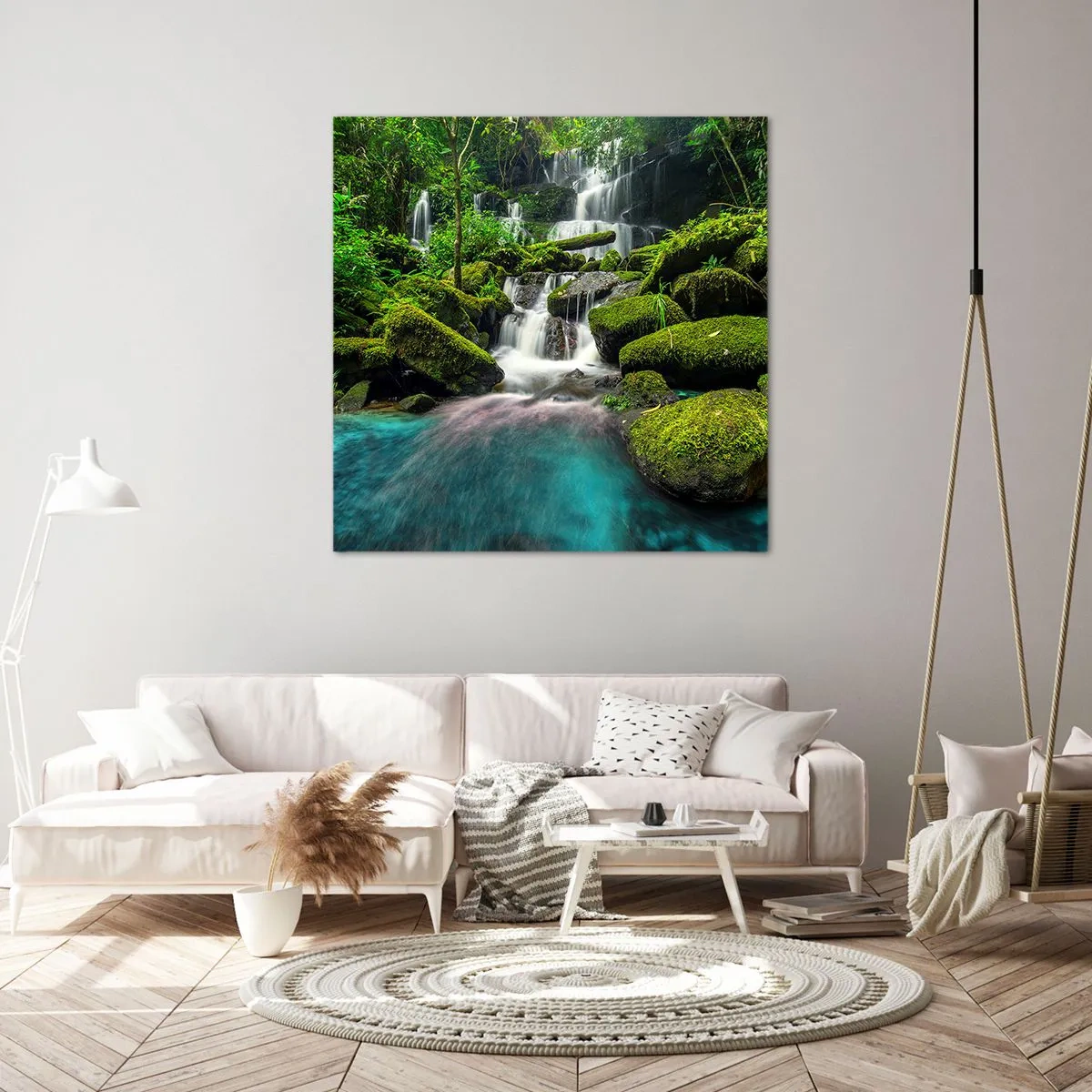 Canvas picture - Turquoise, Sapphire and Silver - 40x40 cm