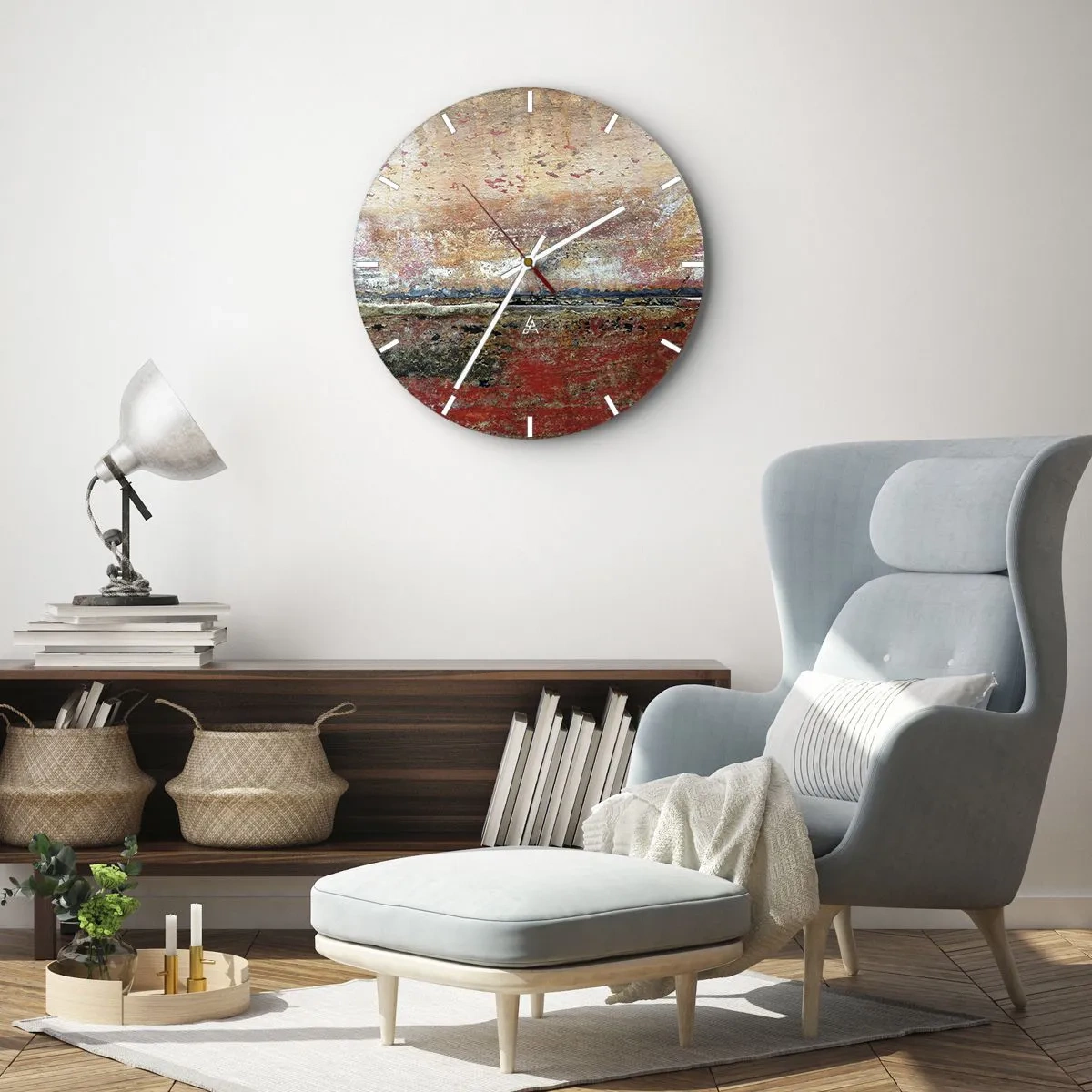 Wall clock - Clock on glass - Might Be the Sea - 30x30 cm