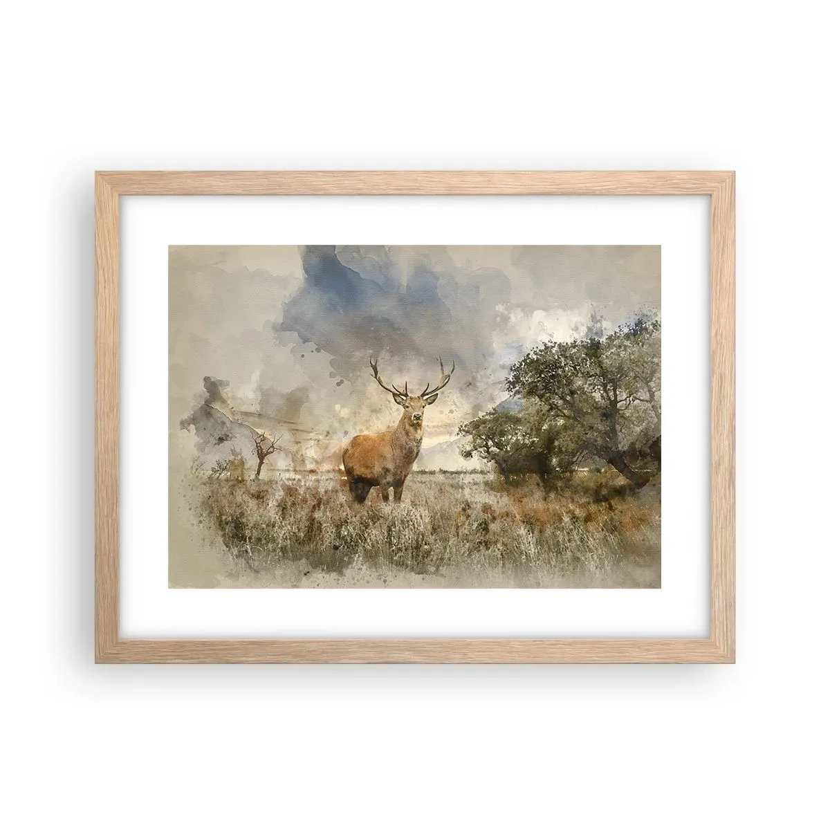 Poster in light oak frame - Dignity - Strength - Majesty - 40x30 cm