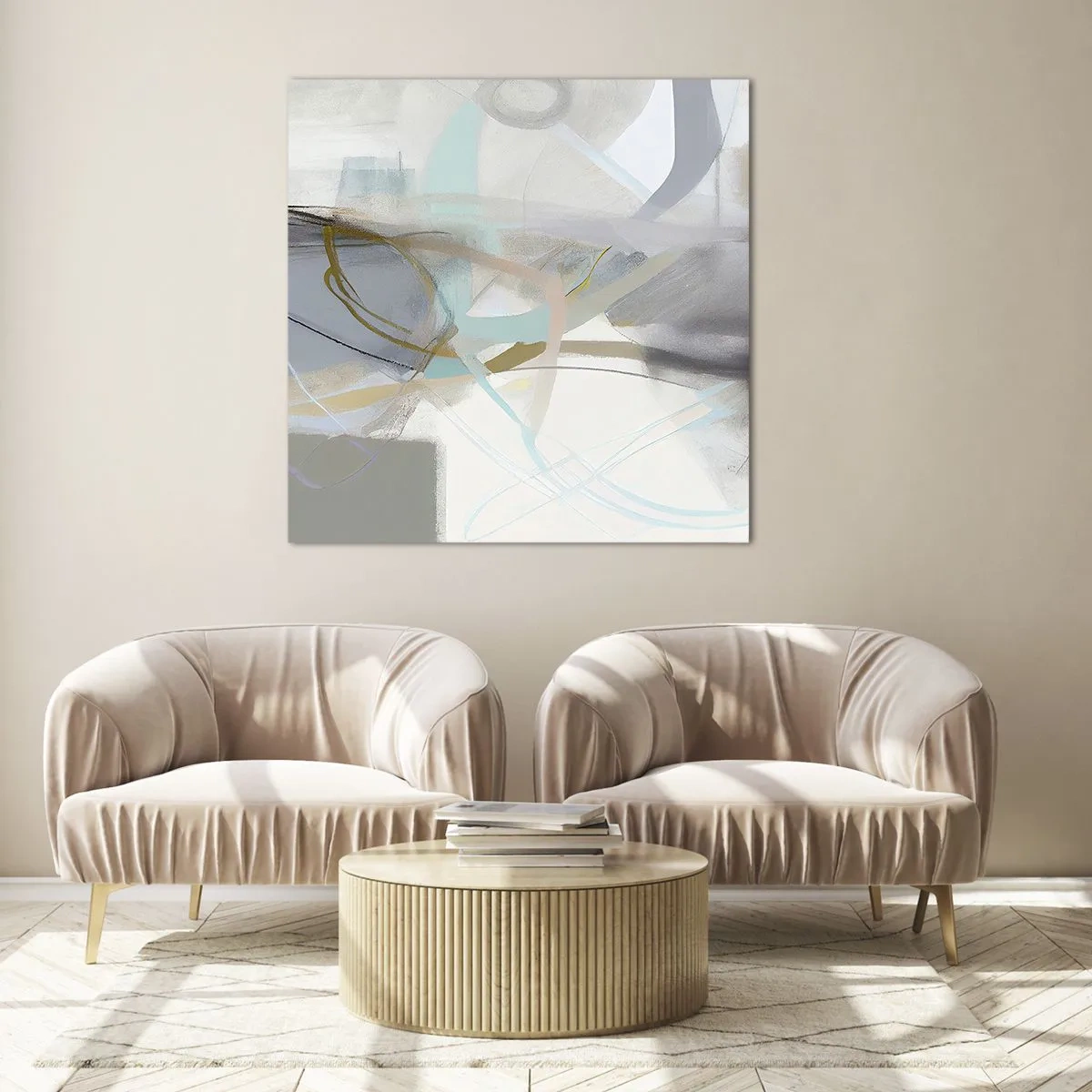 Glass picture - Foggy Abstract - 70x70 cm