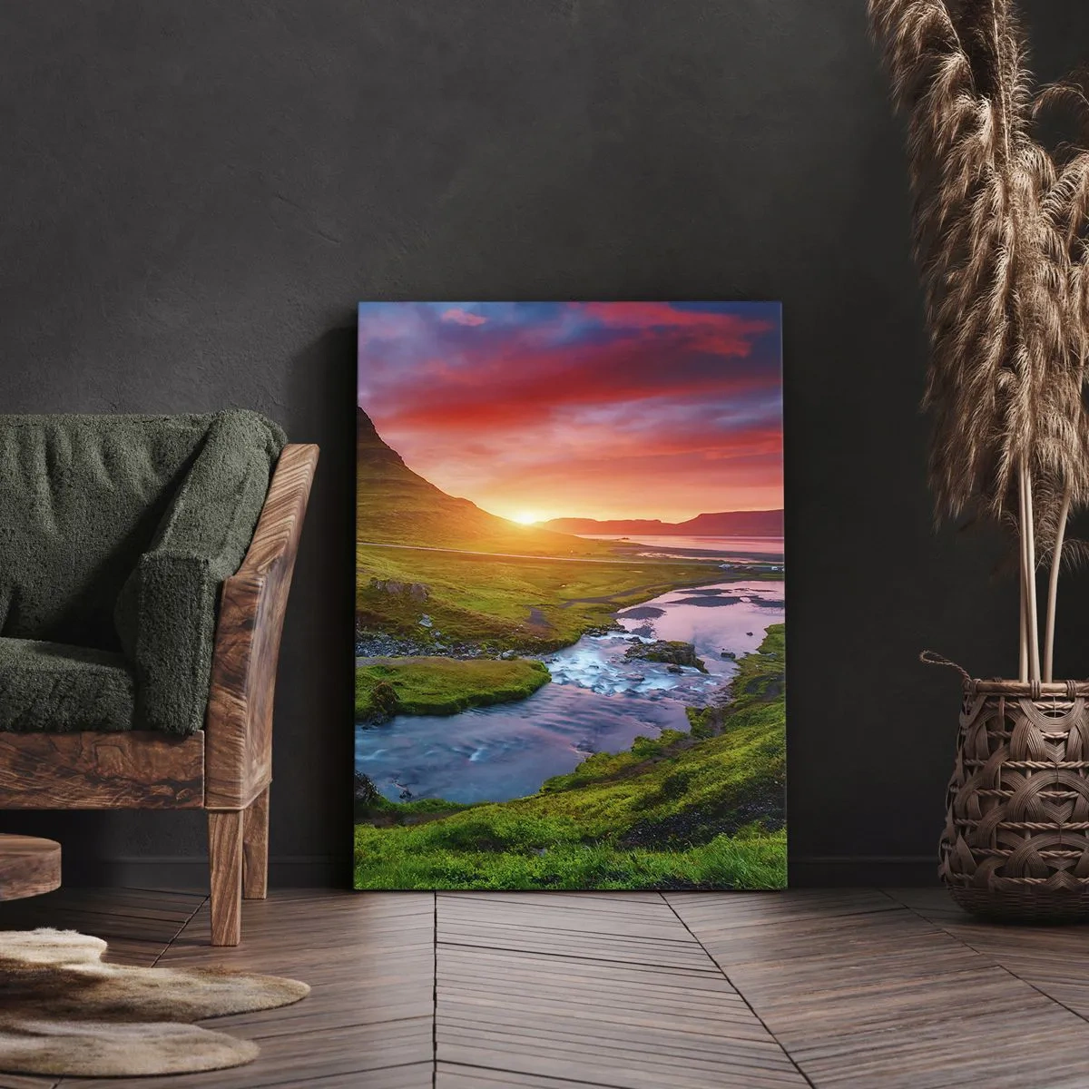 Canvas picture - Iceland - Fire and Water - 55x100 cm