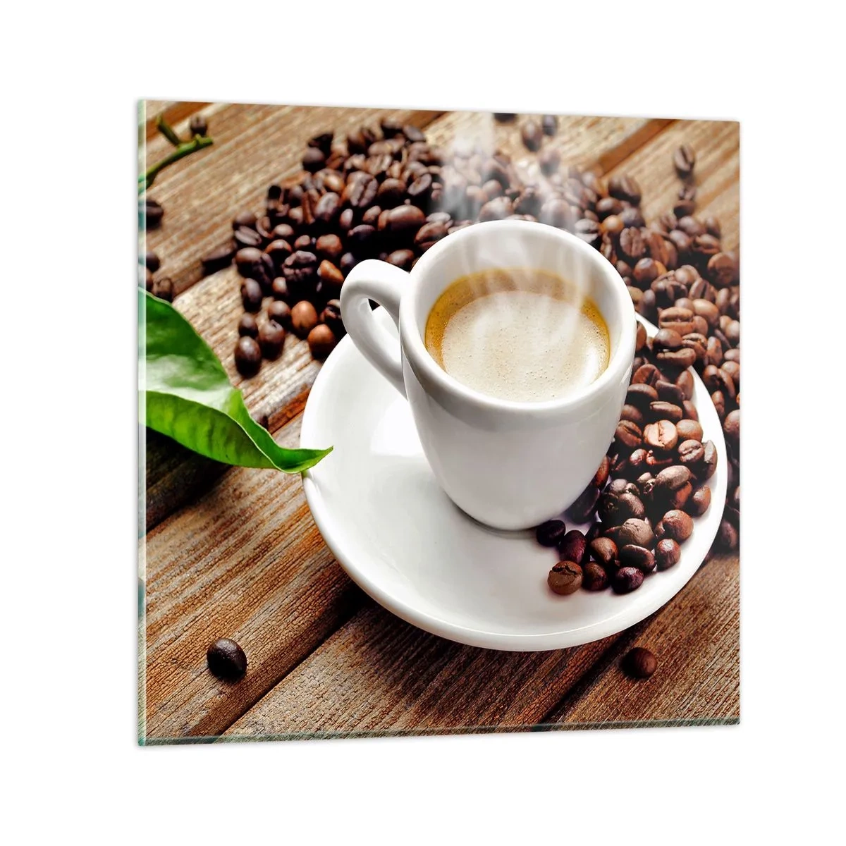 Glass picture - Coffee Is Served - 60x60 cm