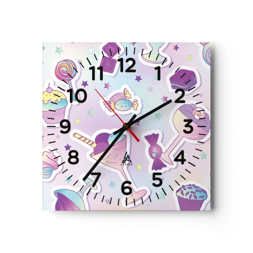 Wall clock - Clock on glass - Why We Can't Have Birthday Everyday? - 30x30 cm