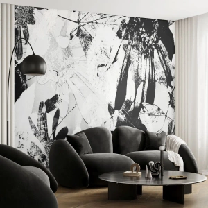 Photo Wallpaper Premium Canvas - Autumn in a Negative - Abstraction, Flowers, Graphics - 250x175 cm