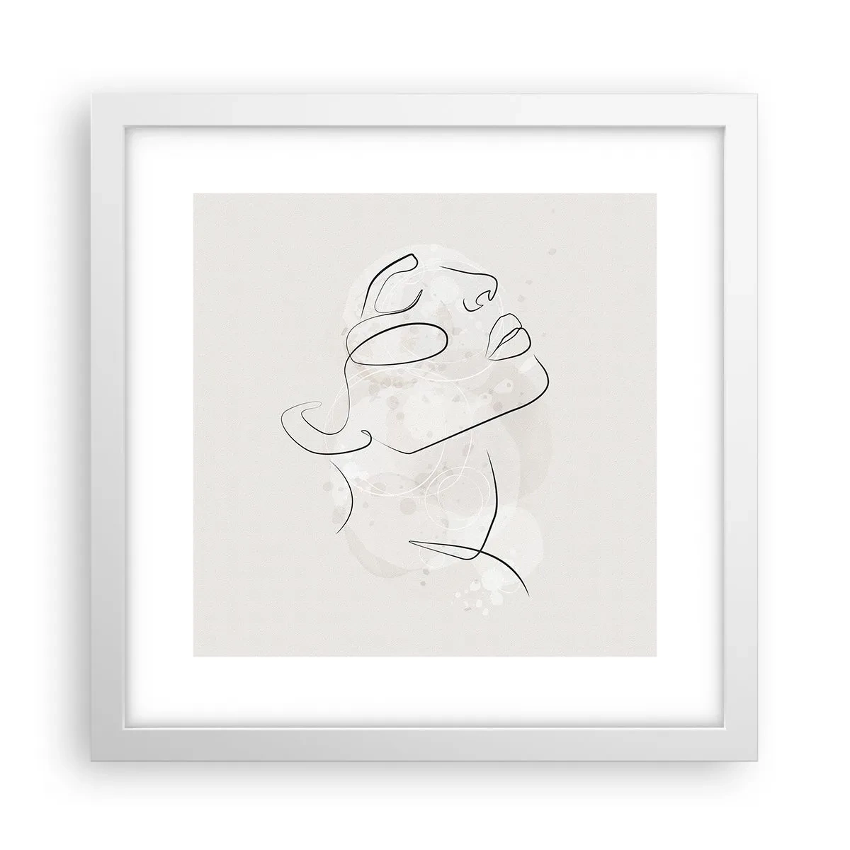 Poster in white frmae - Outline of Happiness - 30x30 cm
