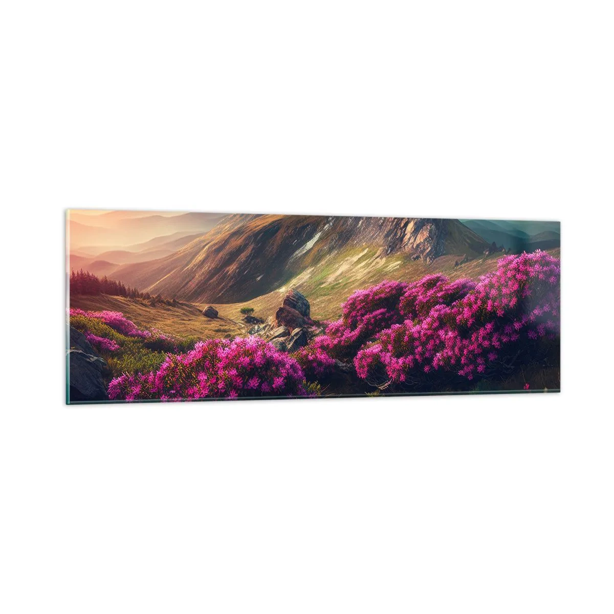 Glass picture - Summer in the Mountains - 90x30 cm