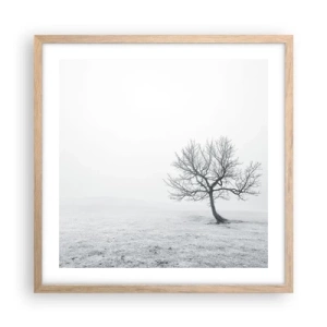 Poster in light oak frame - Against Nothingness - 50x50 cm