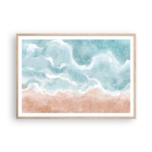 Poster in light oak frame - Cloudy Abstract - 100x70 cm