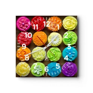 Wall clock - Clock on glass - All Different - All Delicious - 40x40 cm