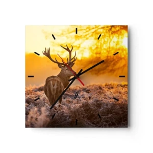 Wall clock - Clock on glass - King of Autumnal Forest - 30x30 cm