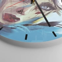 Clock face with lines