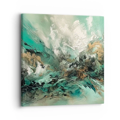Canvas picture - Emerald and Black Lump - 30x30 cm