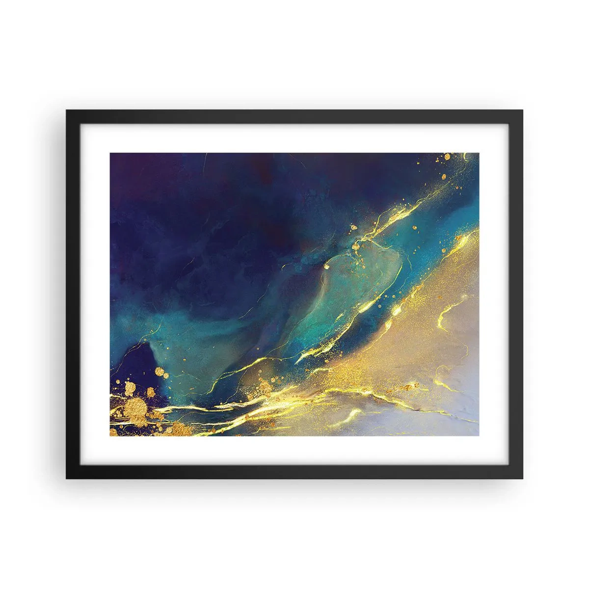 Poster in black frame - Golden Flood - 50x40 cm