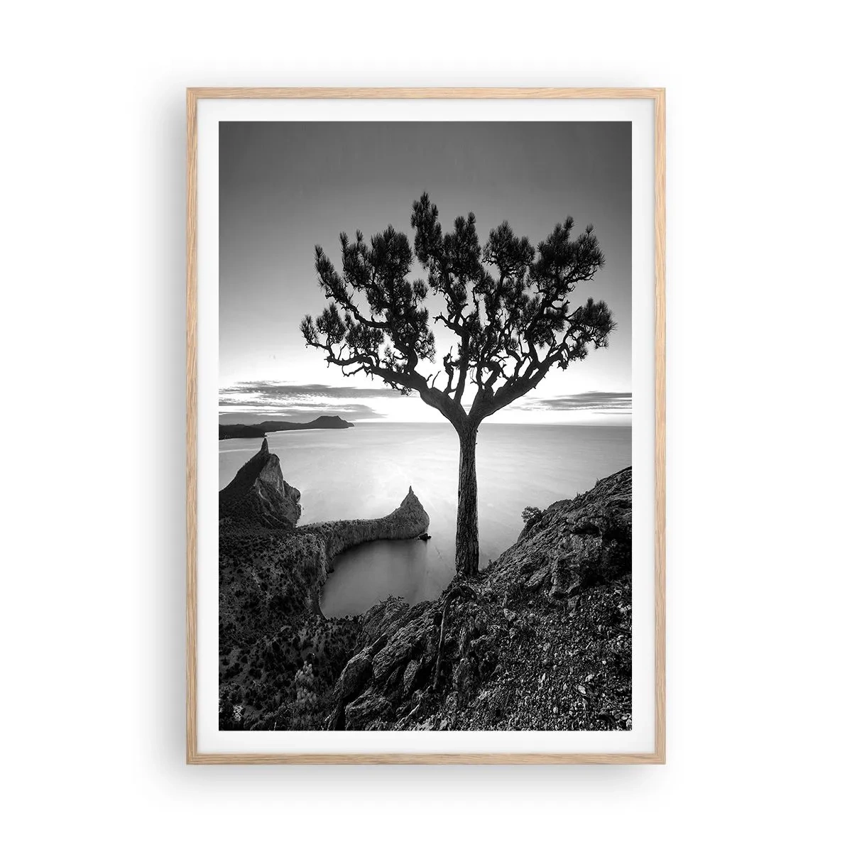 Poster in light oak frame - Quiet All Around - 70x100 cm