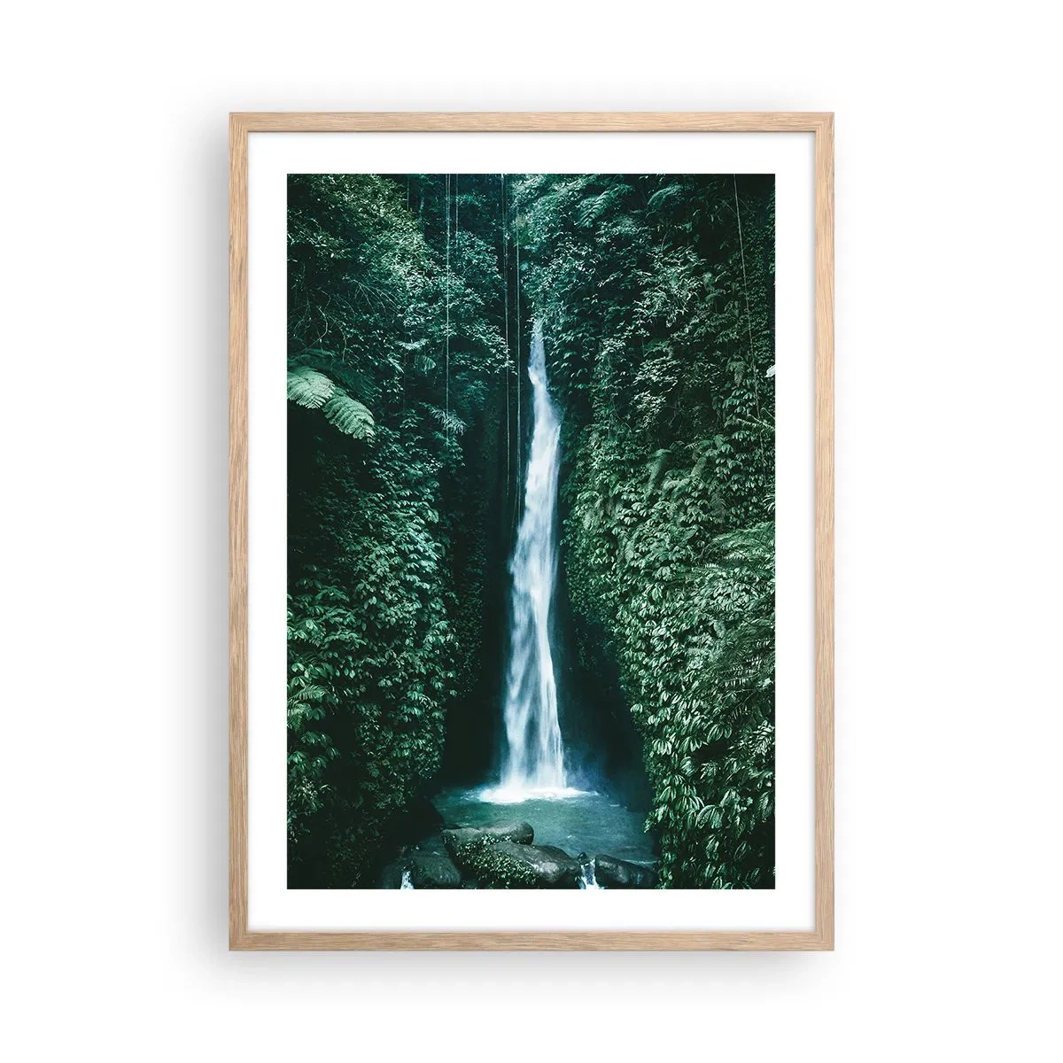 Poster in light oak frame - Tropical Spring - 50x70 cm
