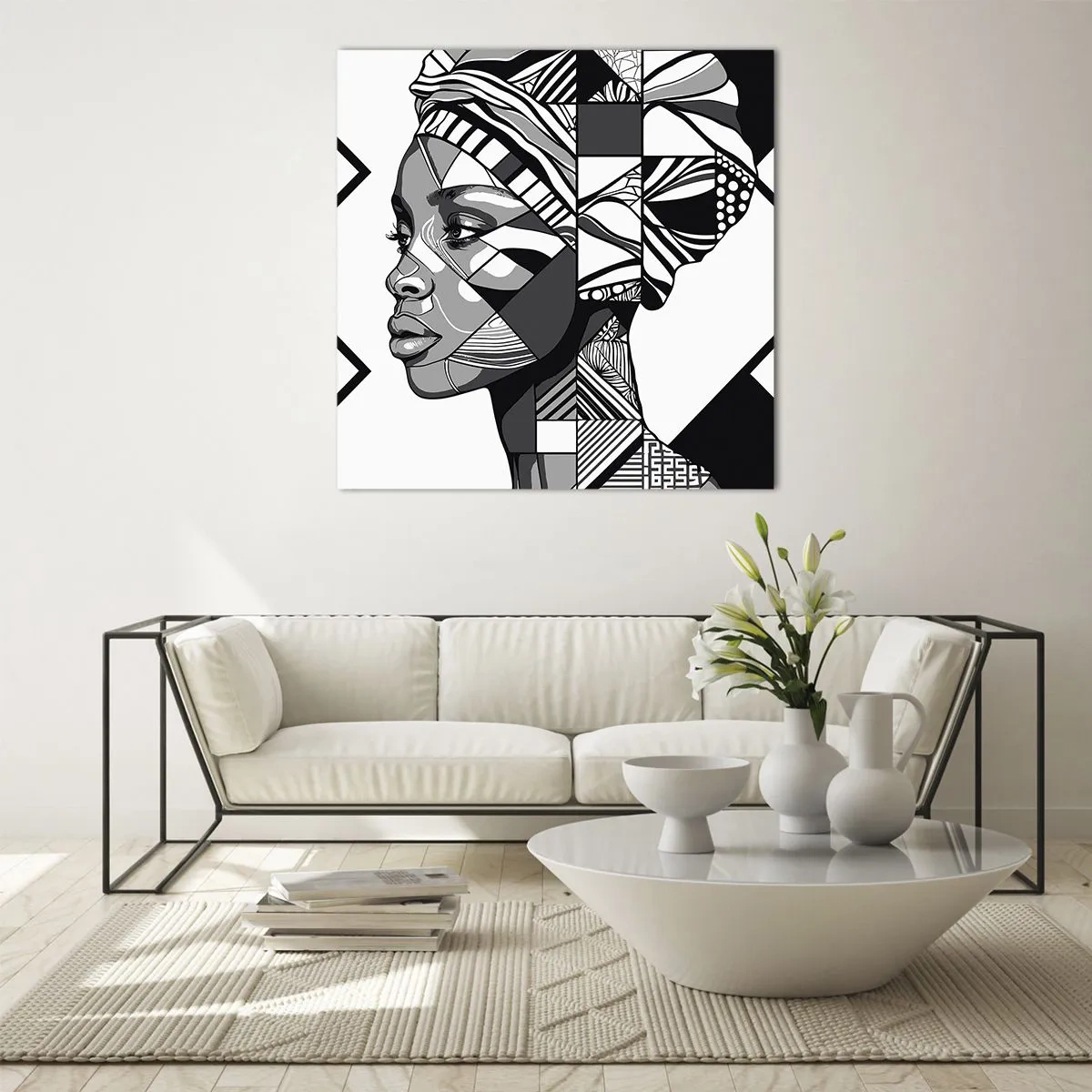 Glass picture - Ethnic Portrait - 50x50 cm