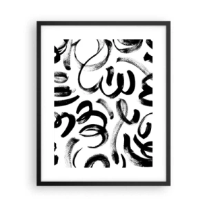Poster in black frame - Black on White - 40x50 cm