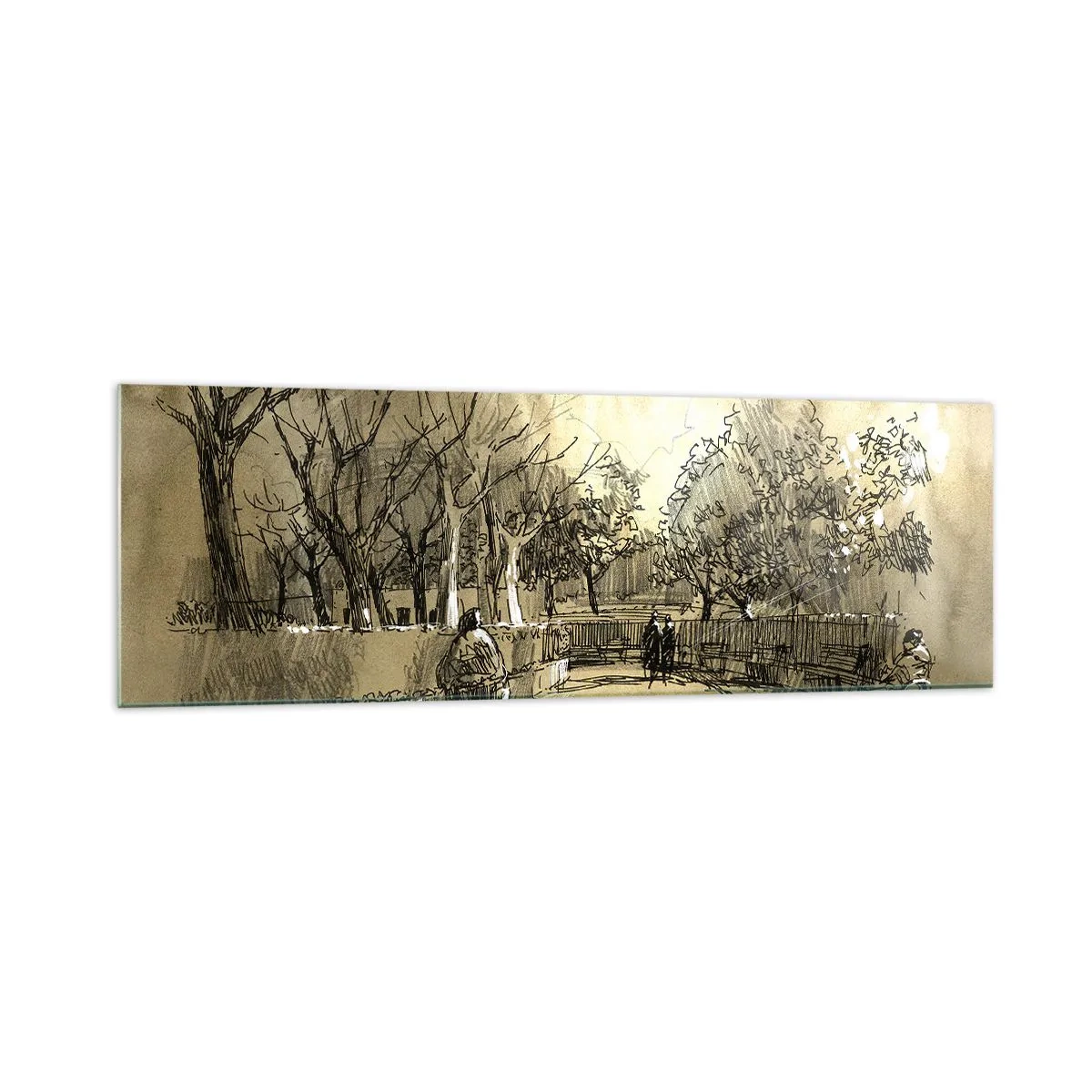 Glass picture - Moment Stopped with a Feather - 160x50 cm