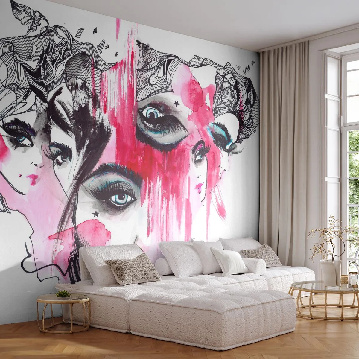 Photo Wallpaper Standard Eco - . - Woman's Eye, Woman's Face, Piece - 400x280 cm