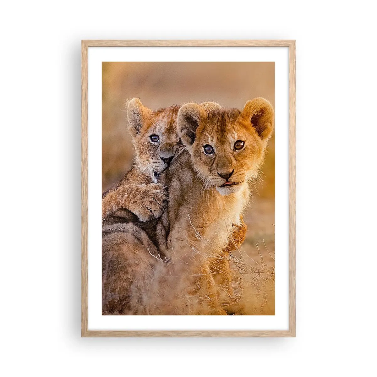 Poster in light oak frame - Do Not Disturb! We Are Playing - 50x70 cm