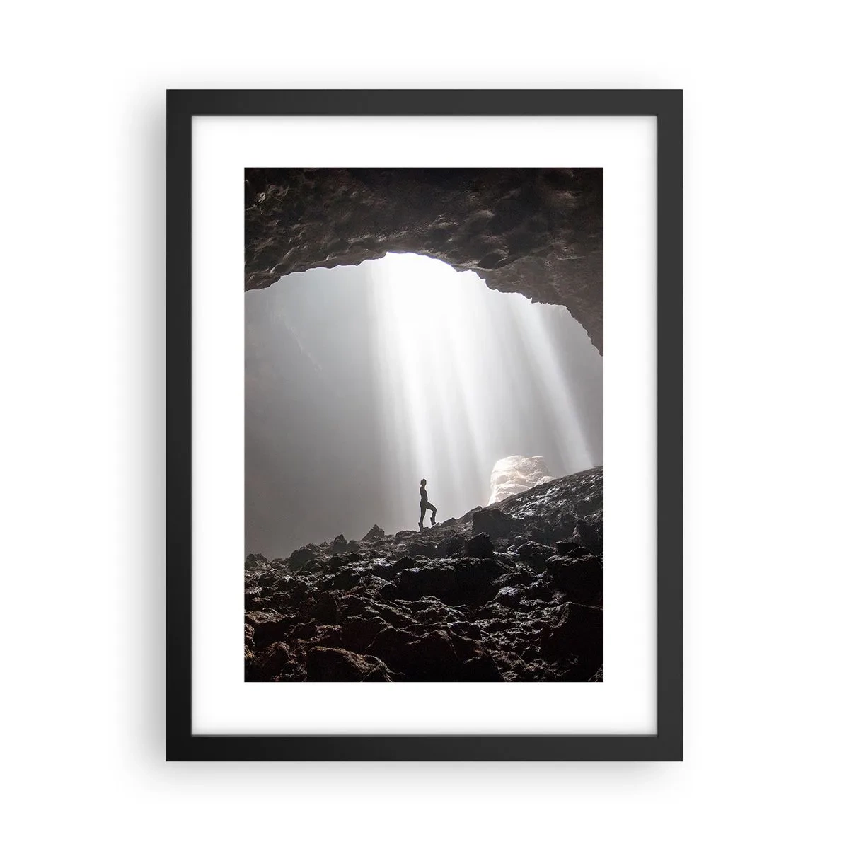 Poster in black frame - Luminous Grotto - 30x40 cm