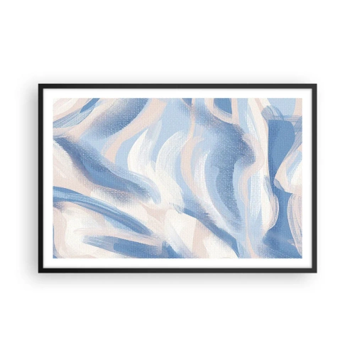 Poster in black frame - Blue Waves - 91x61 cm