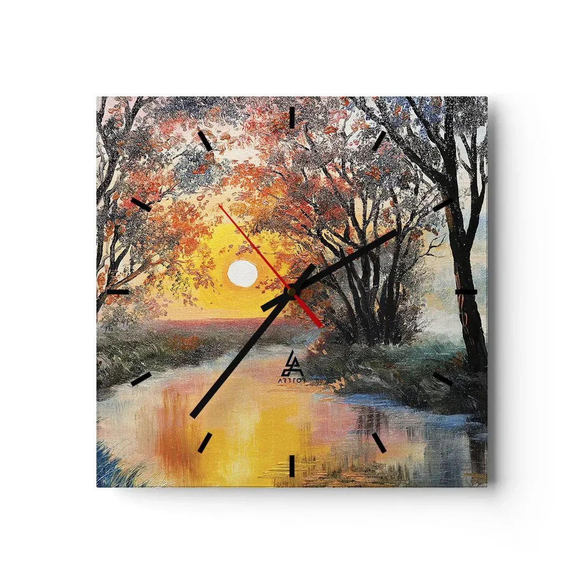 Wall clock - Clock on glass - Autumn Impressions - 40x40 cm