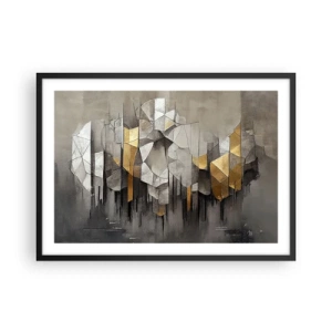 Poster in black frame - Composition of Ice and Light - 70x50 cm