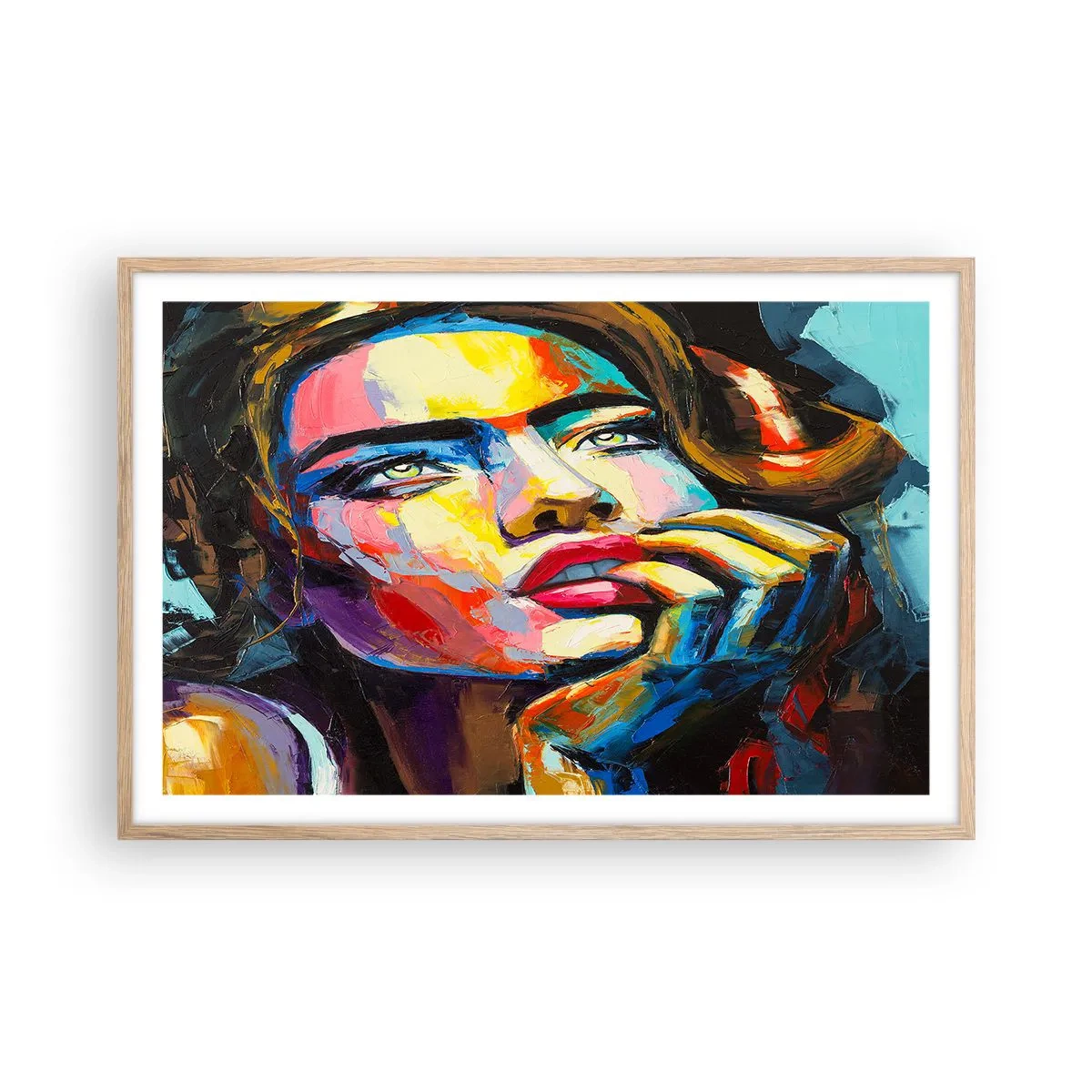 Poster in light oak frame - Dreams Like Birds Flying in the Sky - 91x61 cm
