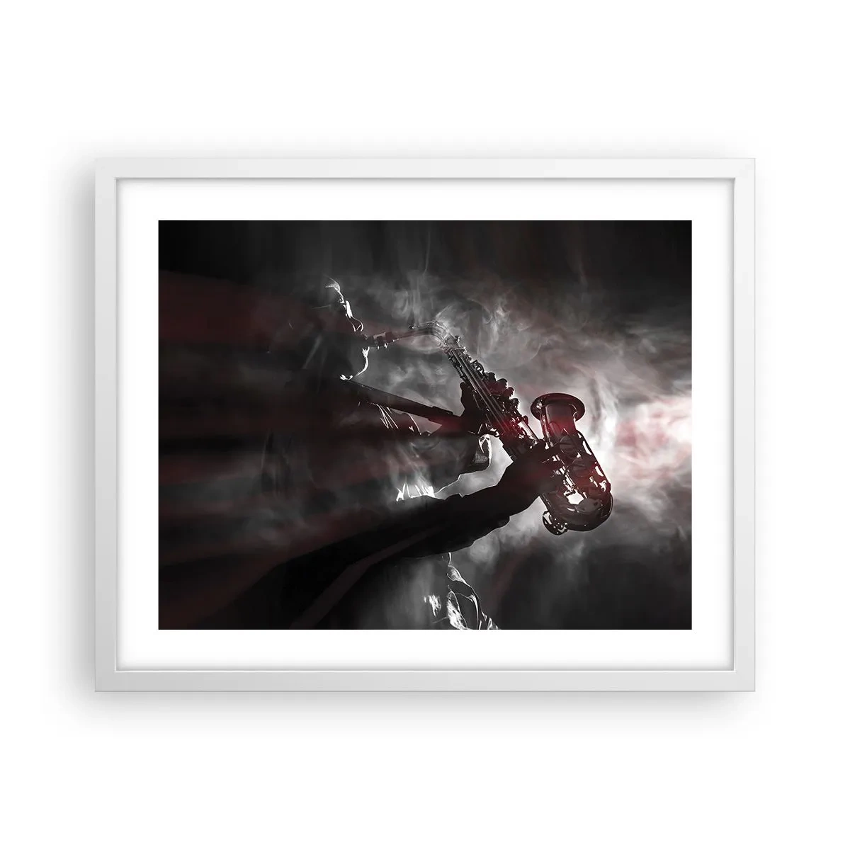 Poster in white frmae - Lost in the Fog of Jazz - 50x40 cm