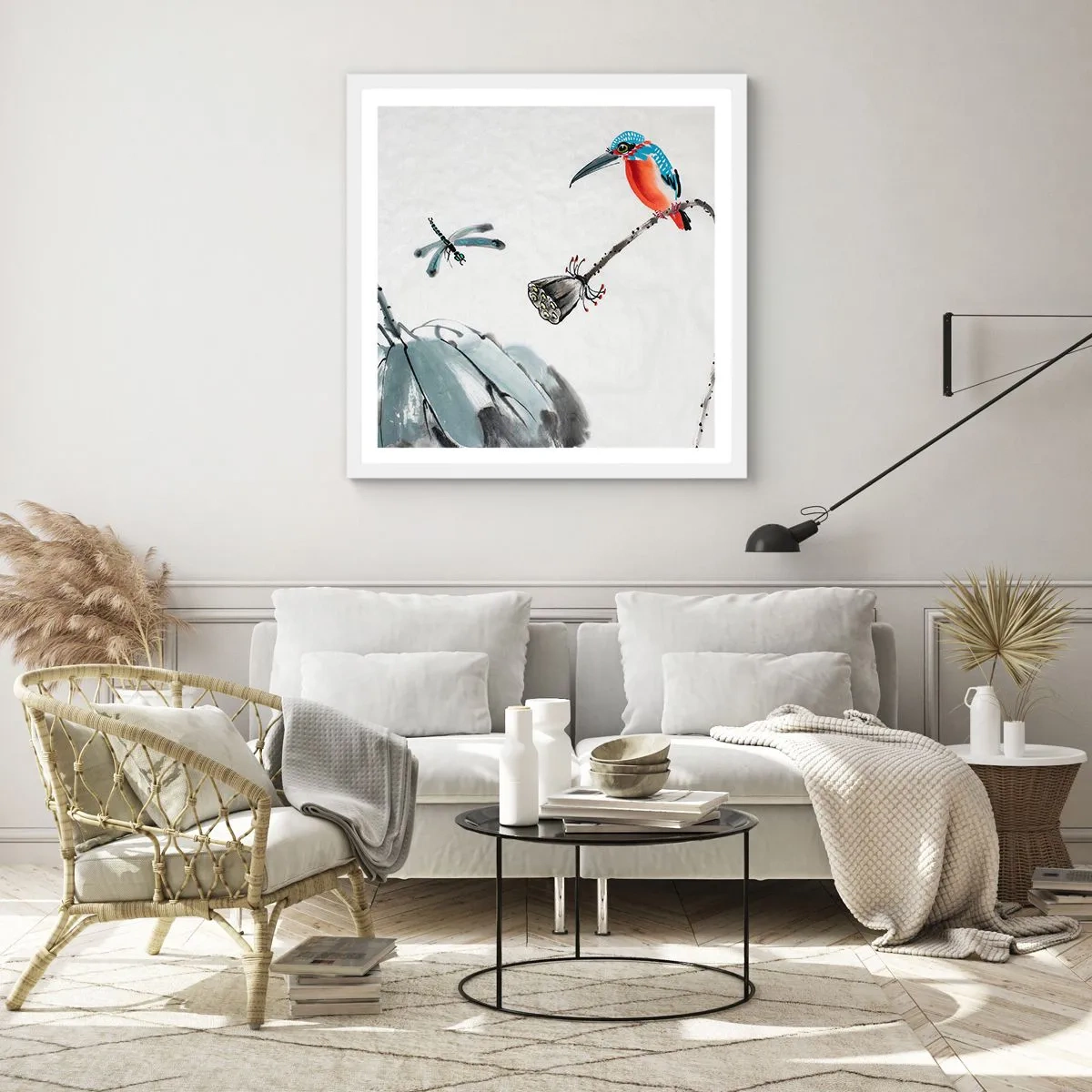 Poster in white frmae - Life of a Meadow - 30x30 cm
